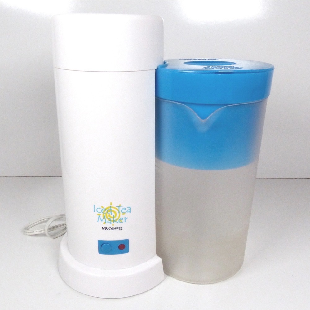 Mr. Coffee Iced Tea Maker TM1 2 Quart Brewer with Pitcher & Blue Brew Lid Basket